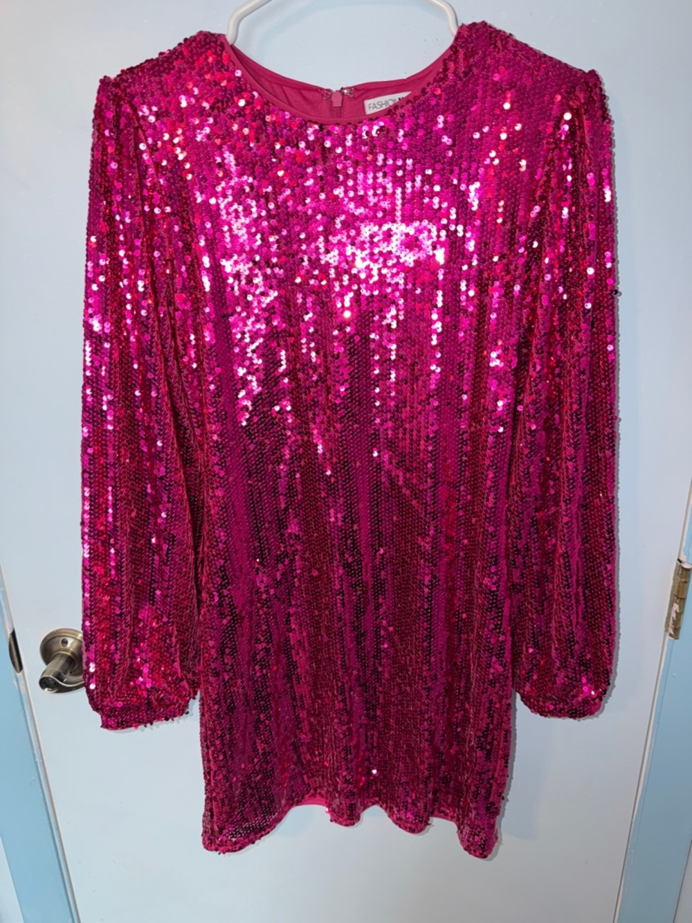 Fashion Nova Hot Pink Sequin Mini Dress